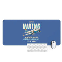 Thumbnail for Vickers Viking 1B - Cartoon + Name - Desk Mat - Blue