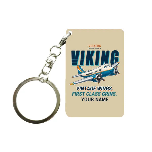 Vickers Viking 1B - Cartoon + Name - Key Chain - Beige