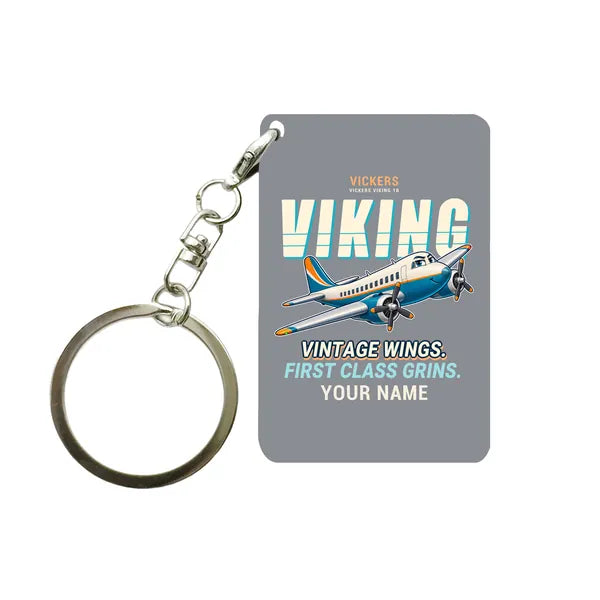Vickers Viking 1B - Cartoon + Name - Key Chain - Gray