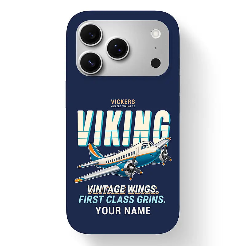 Vickers Viking 1B - Cartoon + Name - MagSafe iPhone 17 Pro - Navy Blue