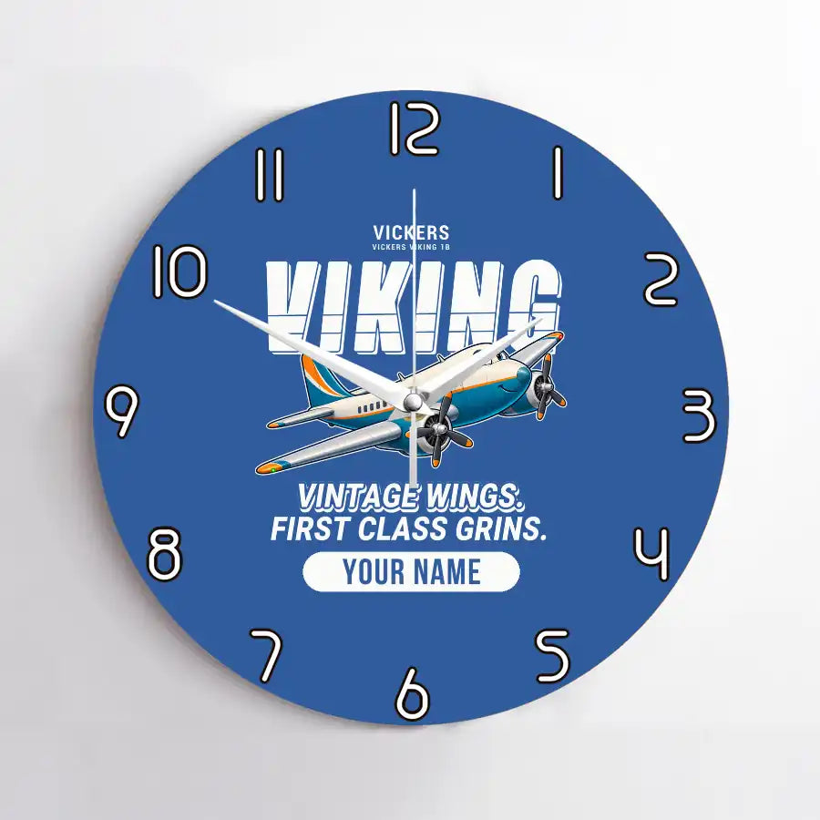 Vickers Viking 1B - Cartoon + Name - No Frame - Blue