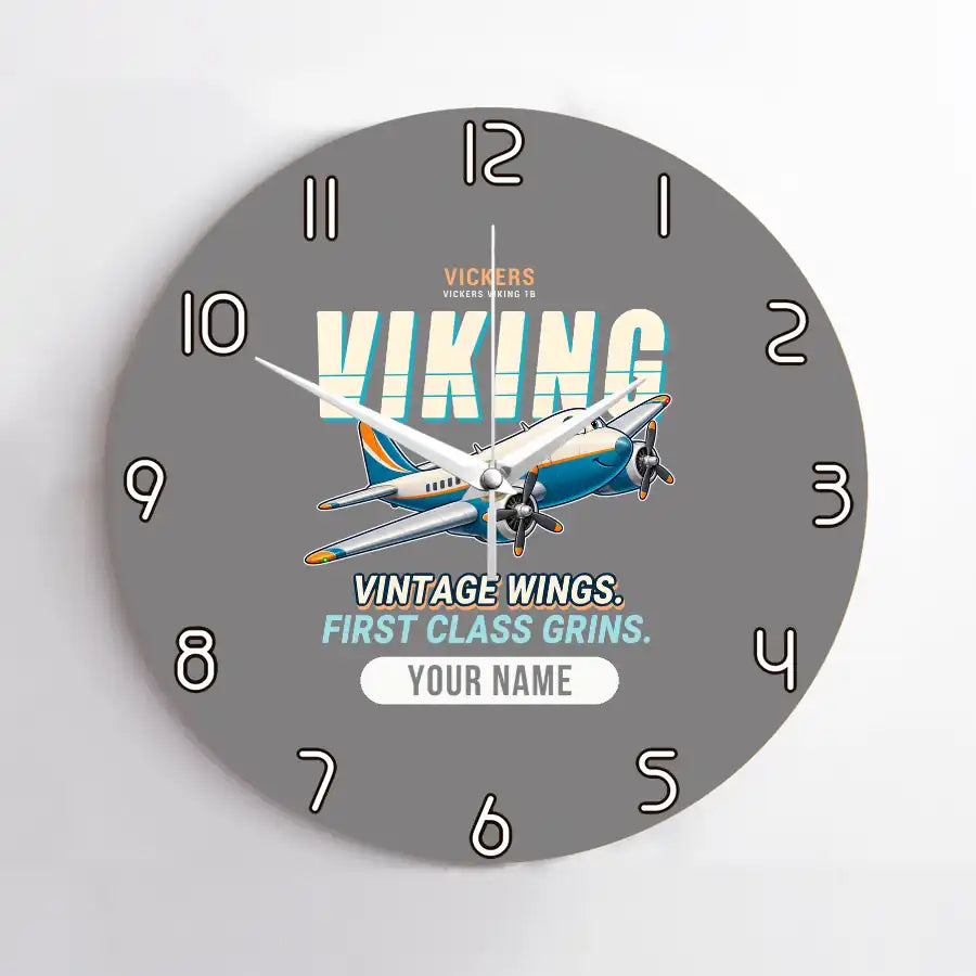 Vickers Viking 1B - Cartoon + Name - No Frame - Gray