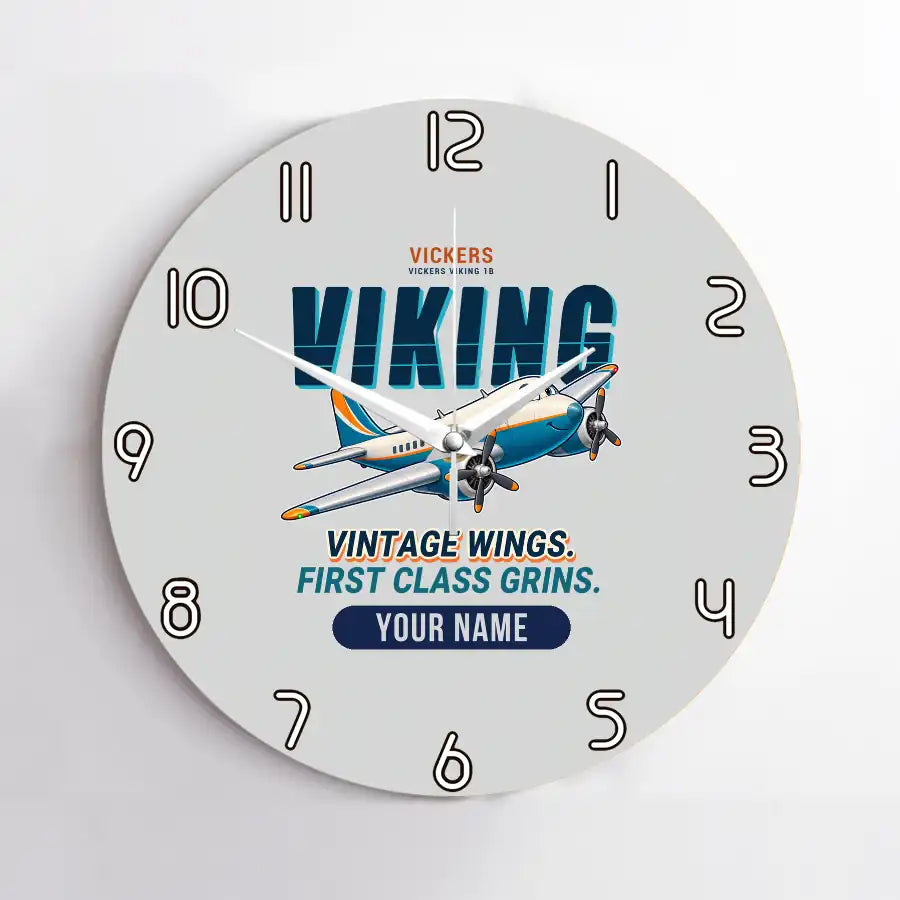Vickers Viking 1B - Cartoon + Name - No Frame - Light Gray