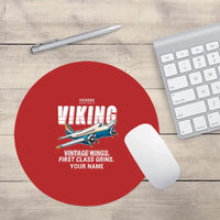 Thumbnail for Vickers Viking 1B - Cartoon + Name - Round Mouse Pad - Red