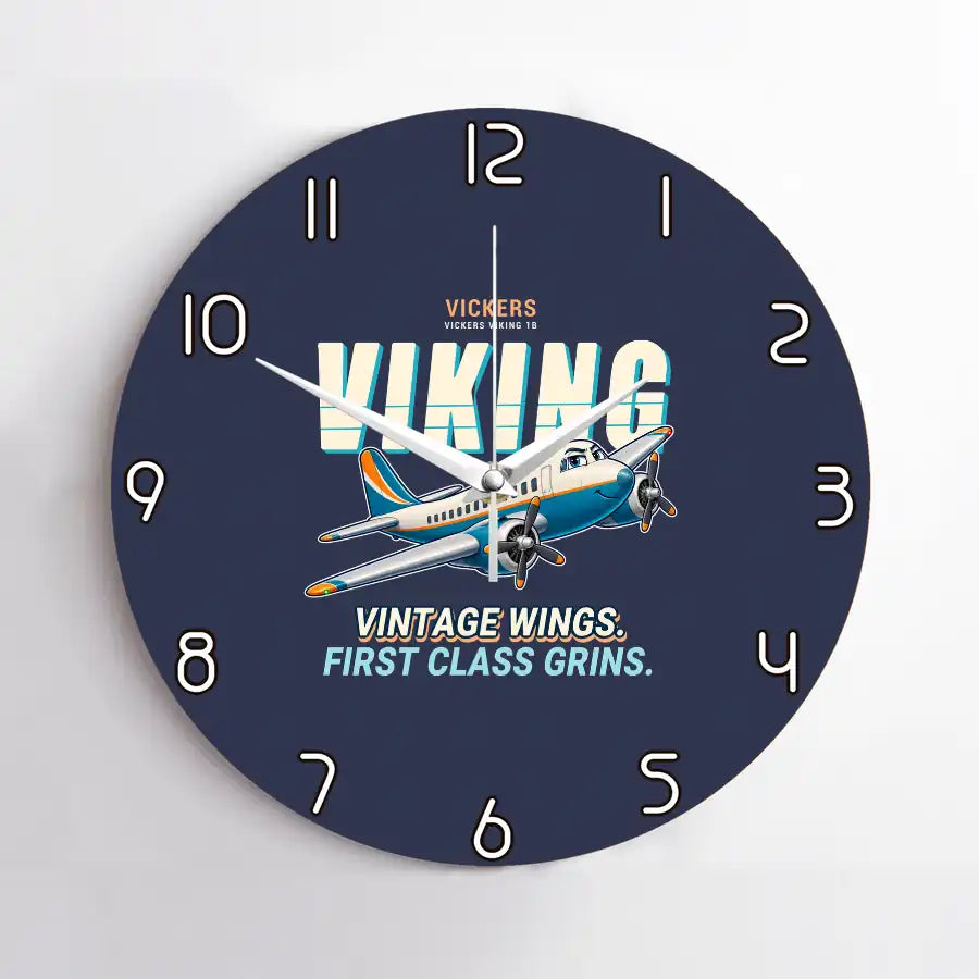 Vickers Viking 1B - Cartoon - No Frame - Navy Blue