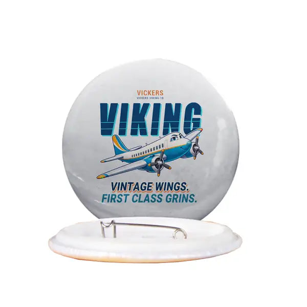 Vickers Viking 1B - Cartoon - Pin - Light Gray