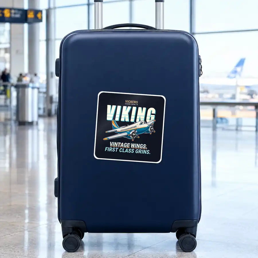 Vickers Viking 1B - Cartoon - Square Sticker - Suitcase