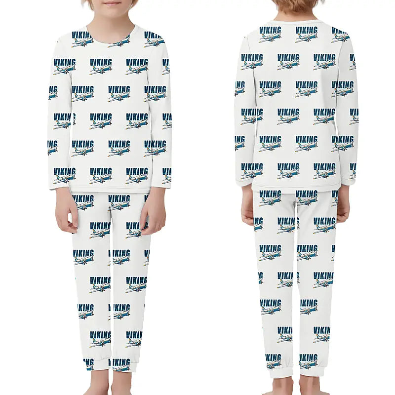 Vickers Viking 1B - Children Pajamas - Cartoon Pattern - White