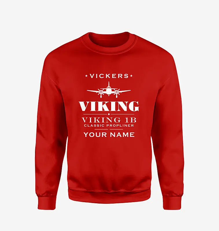 Vickers Viking 1B - Heritage + Name - Sweatshirt - Red
