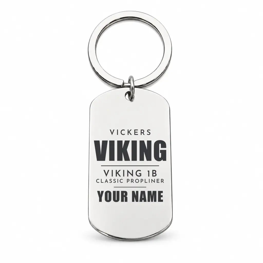 Vickers Viking 1B - Key Chain - Tag + Name - Silver