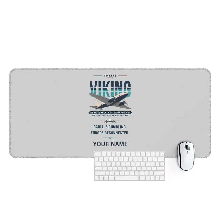 Vickers Viking 1B - Original + Name - Desk Mat - Light Gray