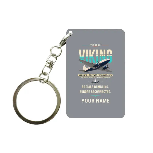 Vickers Viking 1B - Original + Name - Key Chain - Gray