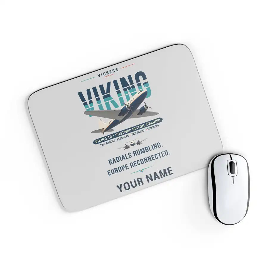 Vickers Viking 1B - Original + Name - Mouse Pad - Light Gray