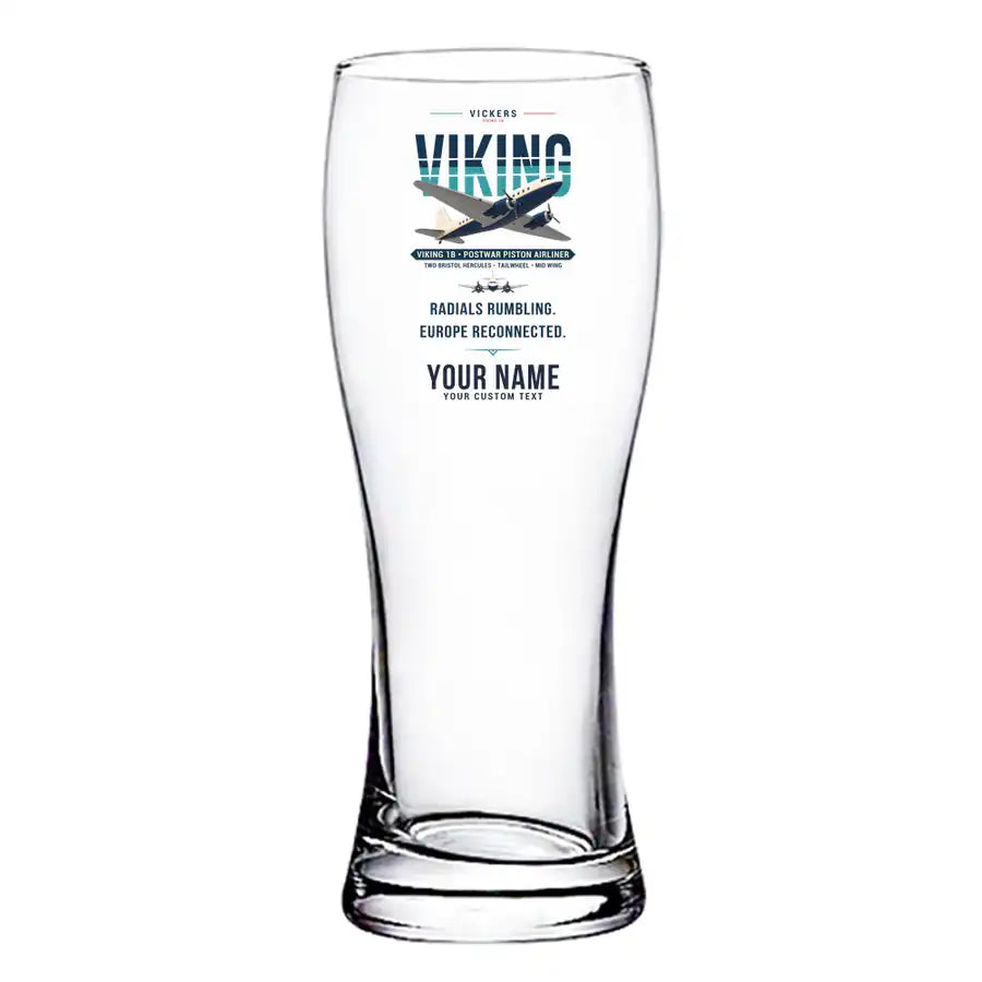 Vickers Viking 1B - Original + Name - Pilsner Beer Glass