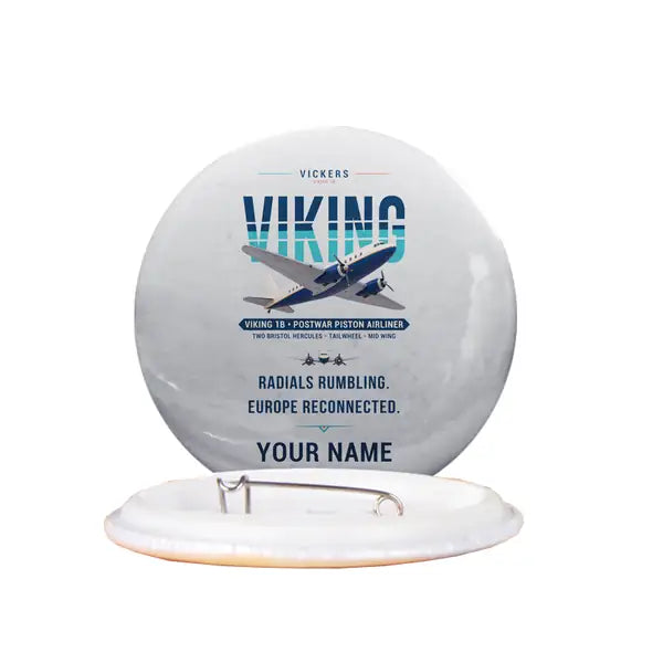 Vickers Viking 1B - Original + Name - Pin - Light Gray