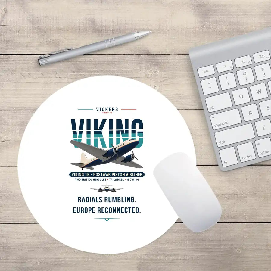 Vickers Viking 1B - Original - Round Mouse Pad - White