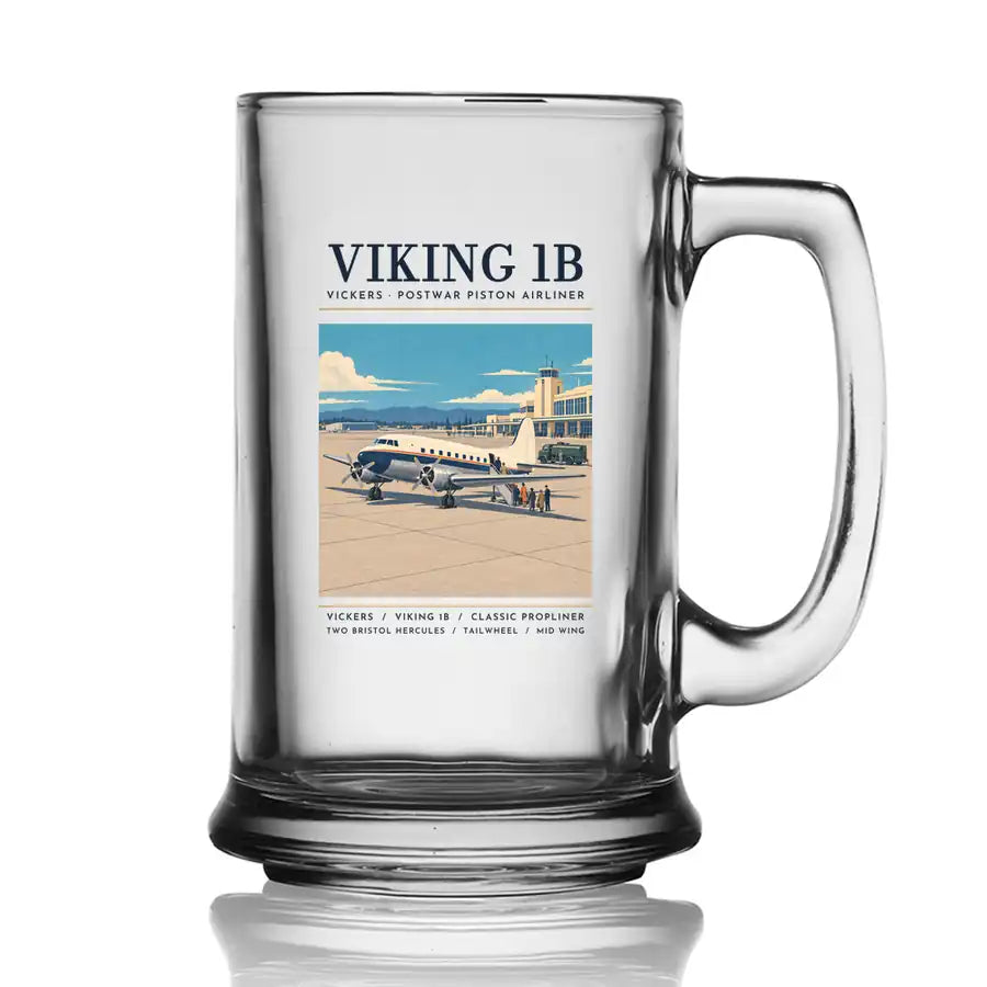 Vickers Viking 1B - Poster - Beer Glass with Holder