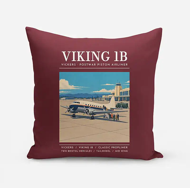 Vickers Viking 1B - Poster - Pillow - Dark Red