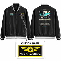Thumbnail for Vickers Viking 1B Stylish Jackets - Baseball Collar - Original + Name - Black