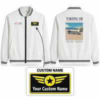 Thumbnail for Vickers Viking 1B Stylish Jackets - Baseball Collar - Poster + Name - White