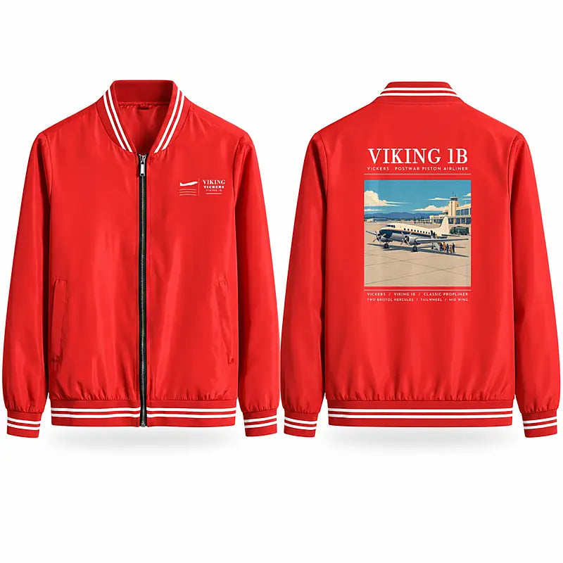 Vickers Viking 1B Stylish Jackets - Baseball Collar - Poster - Red