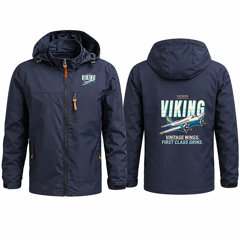 Vickers Viking 1B Stylish Jackets - Hooded Windbreaker - Cartoon - Navy Blue