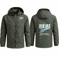 Thumbnail for Vickers Viking 1B Stylish Jackets - Hooded Windbreaker - Cartoon - Olive Green