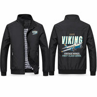Thumbnail for Vickers Viking 1B Stylish Jackets - Stand Collar - Cartoon - Black