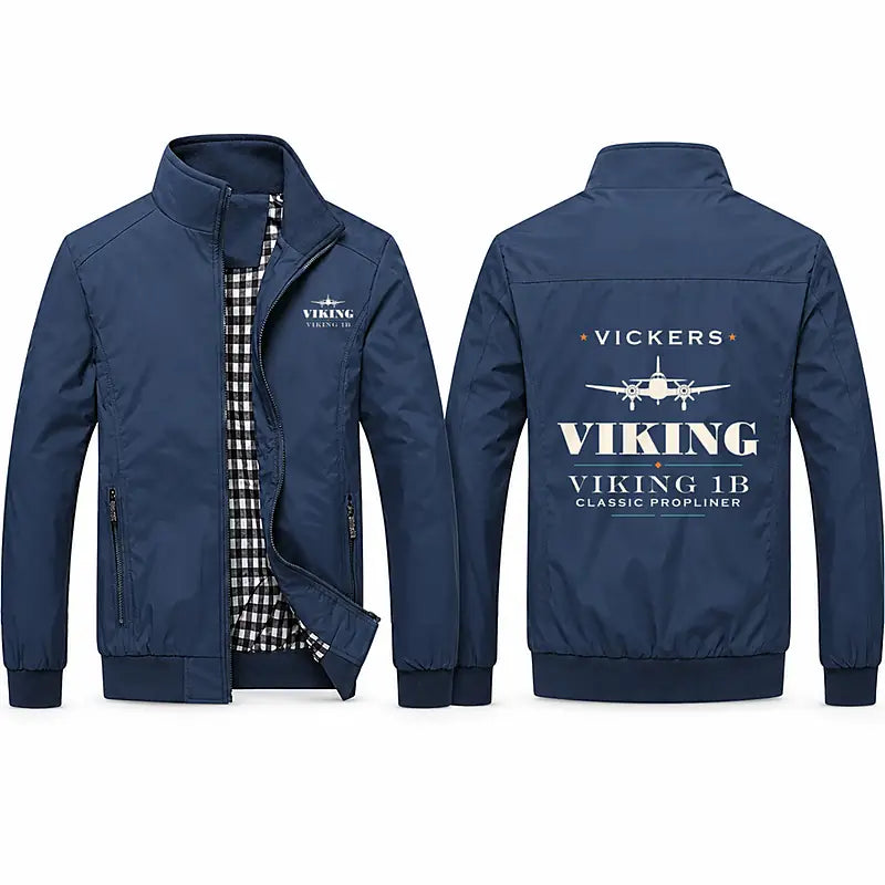 Vickers Viking 1B Stylish Jackets - Stand Collar - Heritage - Navy Blue
