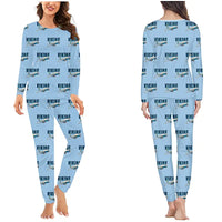 Thumbnail for Vickers Viking 1B - Women Pajamas - Cartoon Pattern - Light Blue