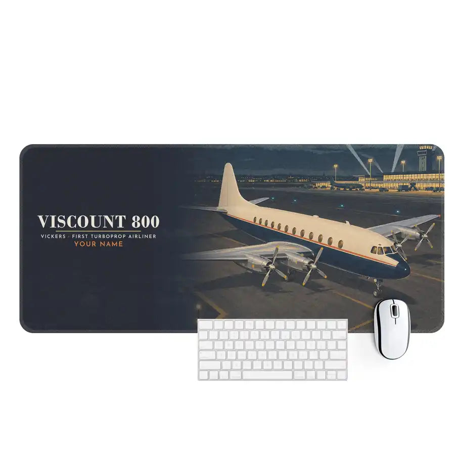 Vickers Viscount 800 - 3D + Name - Desk Mat - Full Print