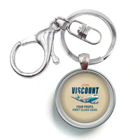 Thumbnail for Vickers Viscount 800 - Cartoon - Circle Key Chain - Beige