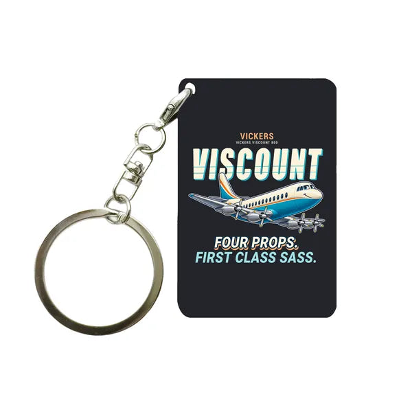 Vickers Viscount 800 - Cartoon - Key Chain - Black