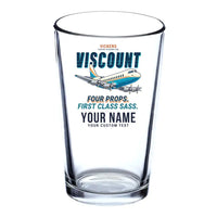 Thumbnail for Vickers Viscount 800 - Cartoon + Name - Beer & Water Glass