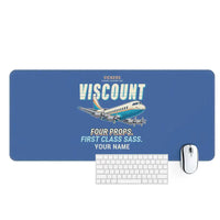 Thumbnail for Vickers Viscount 800 - Cartoon + Name - Desk Mat - Blue