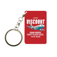Thumbnail for Vickers Viscount 800 - Cartoon + Name - Key Chain - Red