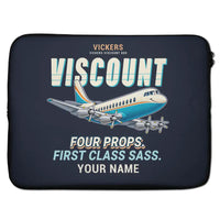 Thumbnail for Vickers Viscount 800 - Cartoon + Name - Laptop Sleeve