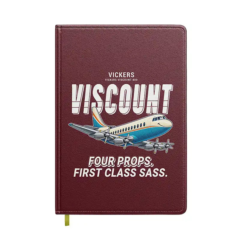 Vickers Viscount 800 - Cartoon - Notebook - Dark Red
