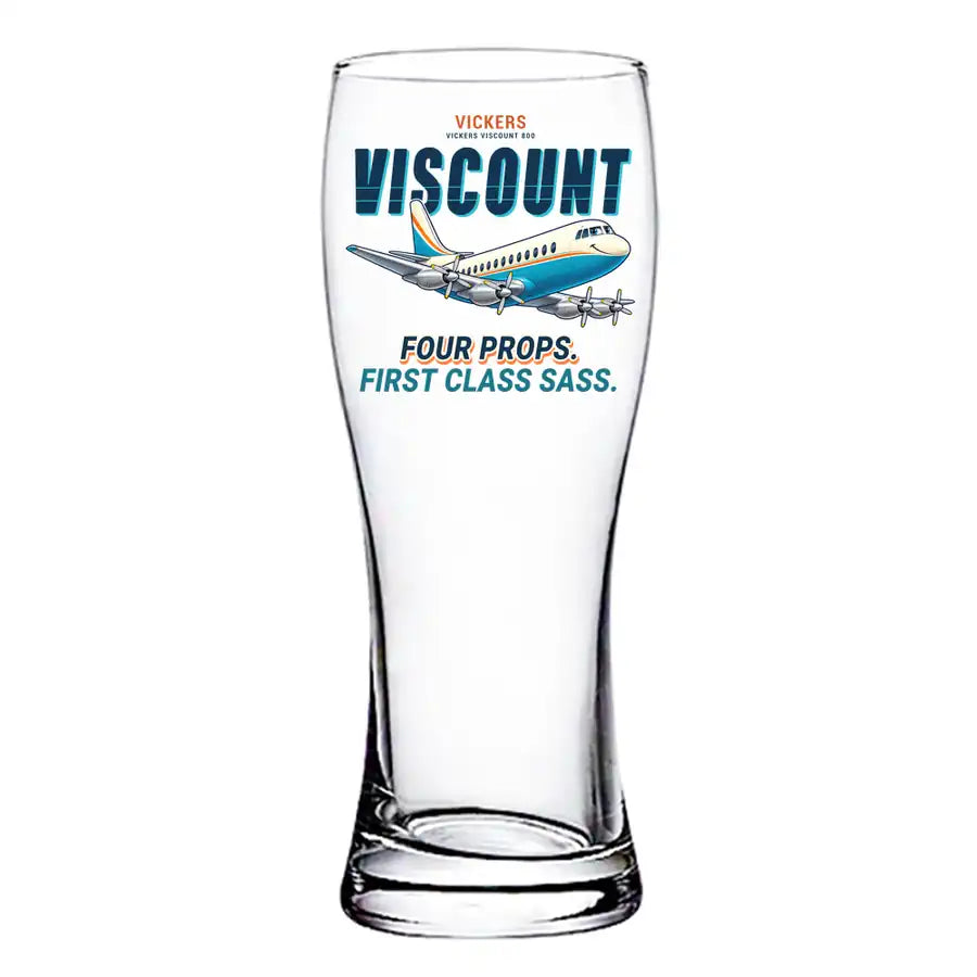 Vickers Viscount 800 - Cartoon - Pilsner Beer Glass