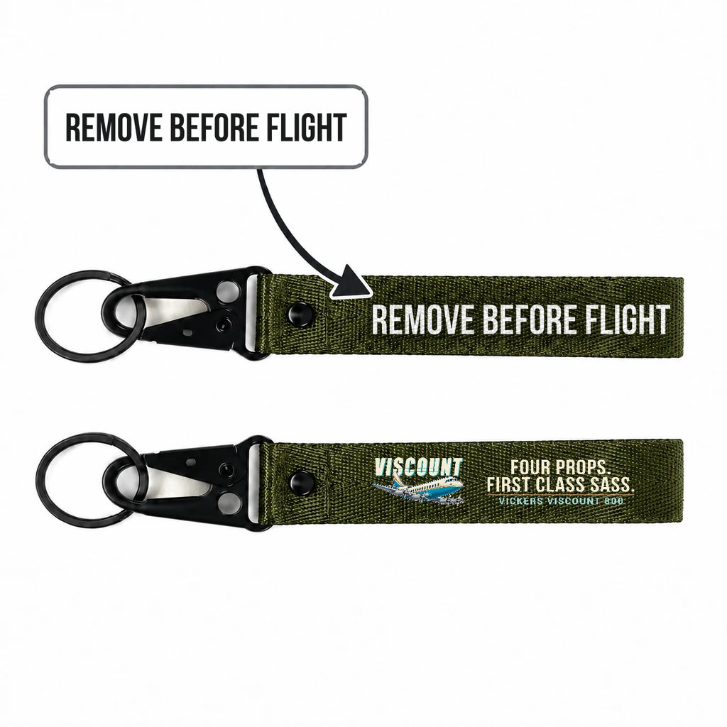 Vickers Viscount 800 Hawk-Shaped Key Chains - Dark Green - Cartoon - Remove Before Flight