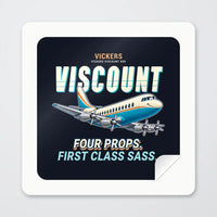 Thumbnail for Vickers Viscount 800 - Cartoon - Square Sticker - Peel