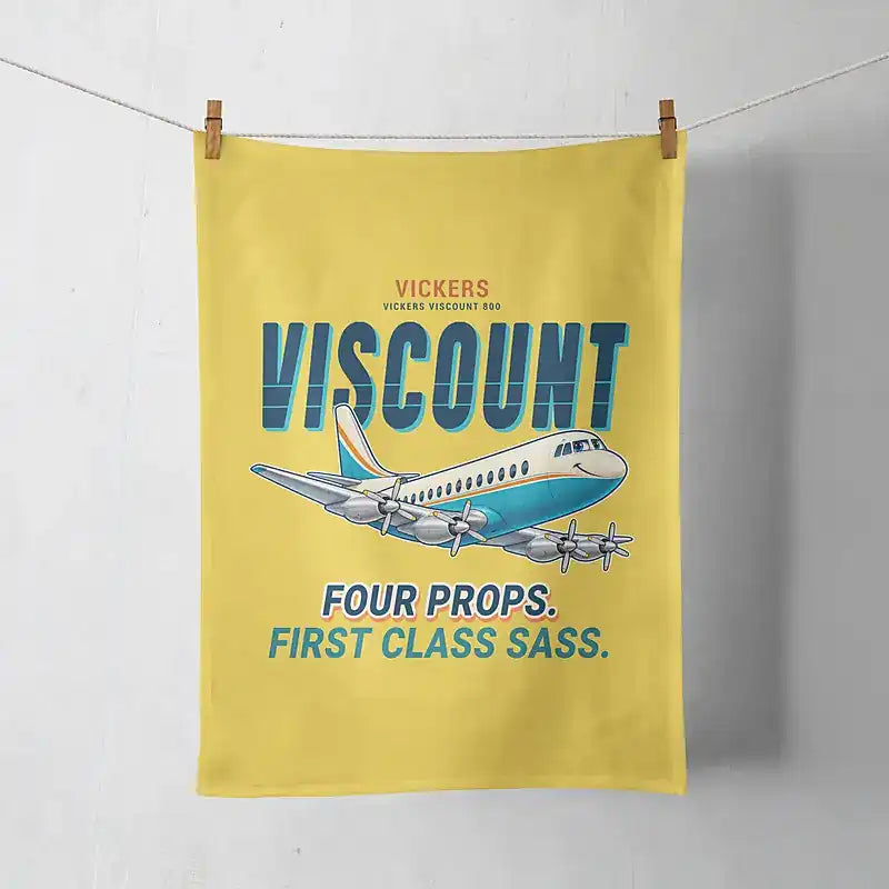 Vickers Viscount 800 - Cartoon - Towel - Yellow