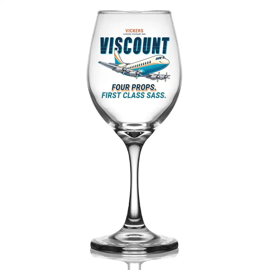 Vickers Viscount 800 - Cartoon - Wine Glass