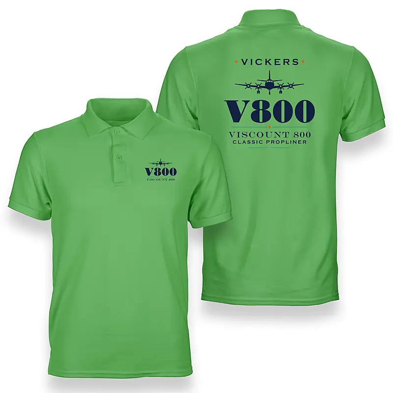 Vickers Viscount 800 - Heritage - Double-Side Polo - Light Green