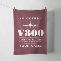 Thumbnail for Vickers Viscount 800 - Heritage + Name - Towel - Dark Red