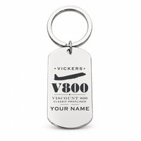 Thumbnail for Vickers Viscount 800 - Key Chain - Heritage + Name - Silver