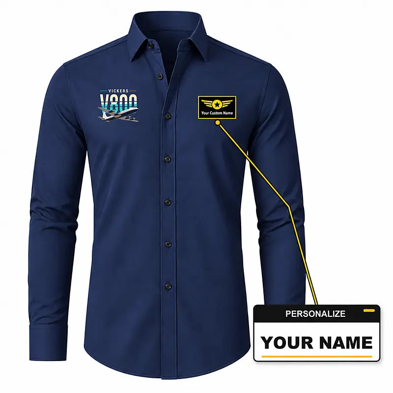 Vickers Viscount 800 - Long Sleeve Shirt - Original - Dark Blue + NAME