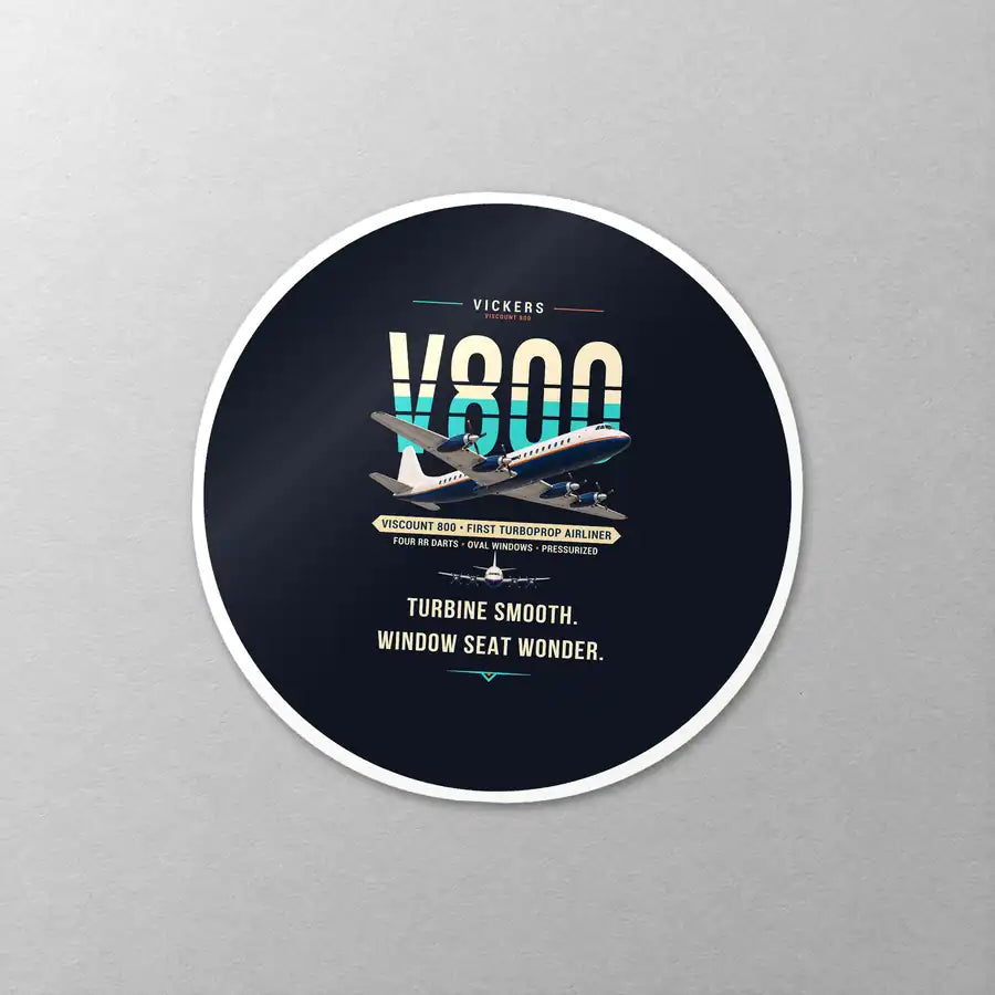 Vickers Viscount 800 - Original - Circle Sticker - Close-up