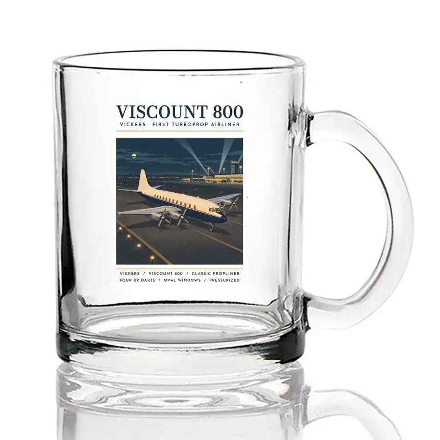Vickers Viscount 800 - Poster - Coffee & Tea Glass