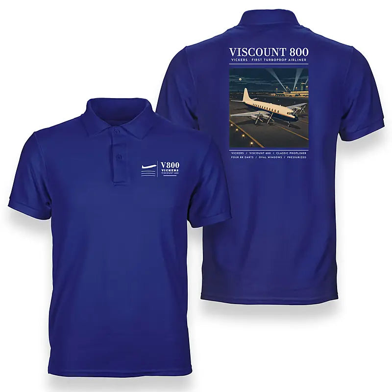 Vickers Viscount 800 - Poster - Double-Side Polo - Blue